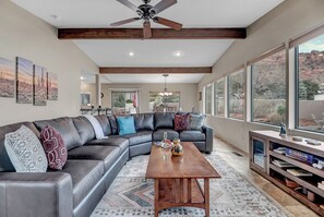TV, fireplace, printers