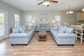 TV, table football - Pet Friendly! 7 BR Beach House with Private Pool! Latitude Adjustment (Surfside Beach)