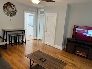 TV, fireplace, offices - Main, Three Bedroom House in Historic Loveland (Loveland)