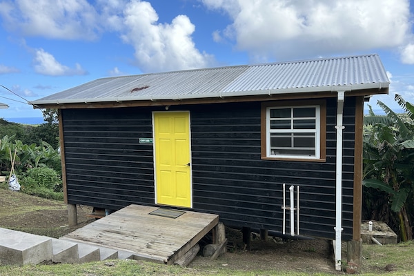 Comfy cabin- rustic farmhouse vibe with modern amenities. Large deck with views