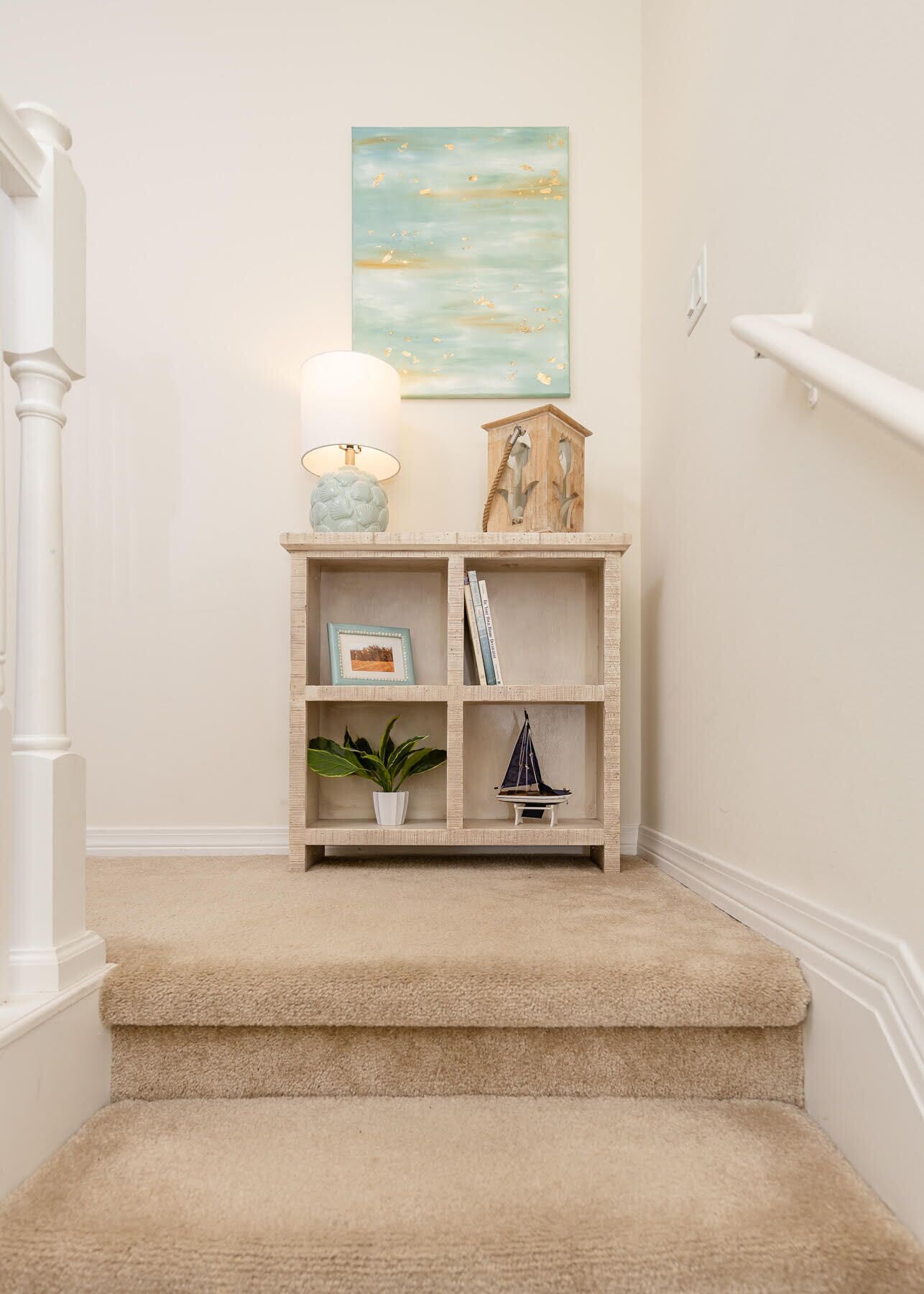 The house is beautifully decorated in the coastal style