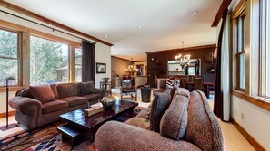 TV, fireplace, DVD player, offices