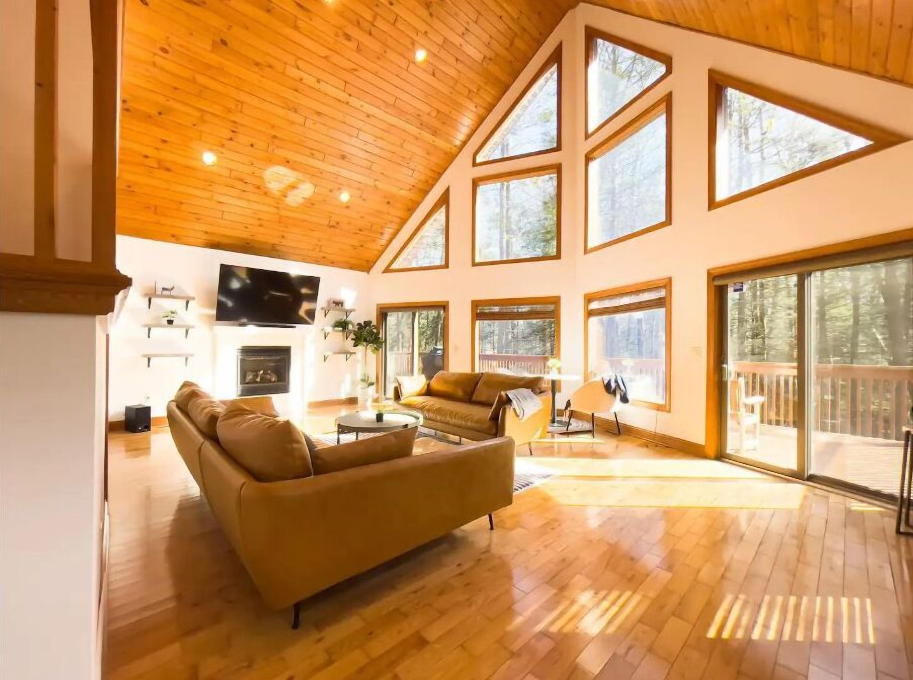 TV connectée, cheminée, jeux vidéo, livres