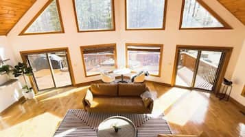 TV connectée, cheminée, jeux vidéo, livres