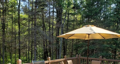 Peaceful cabin in the woods. Well maintained. Trail access. Air cond.