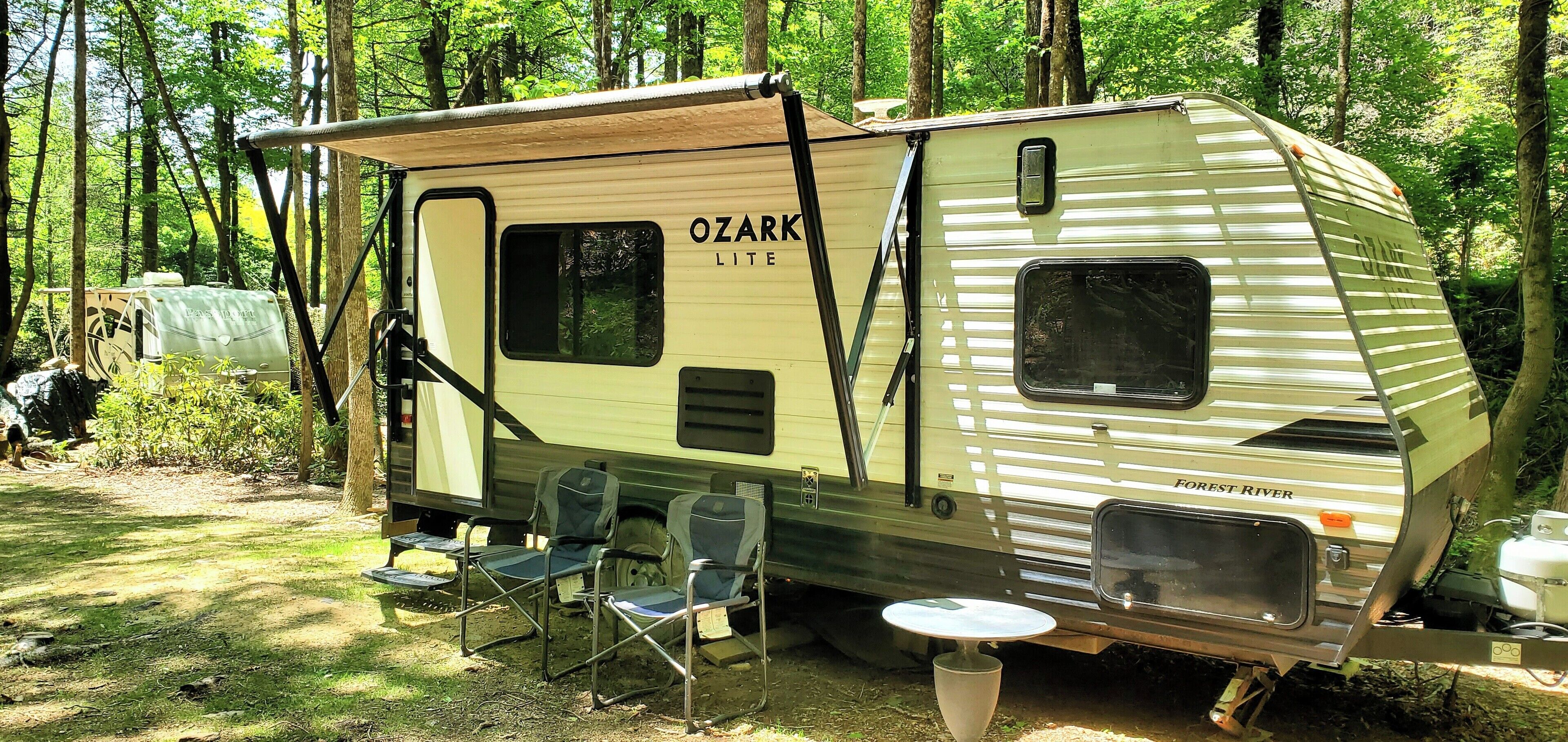 Creekside camping in 20 ft camper