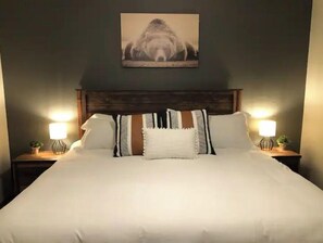 6 bedrooms, memory foam beds, iron/ironing board, travel crib