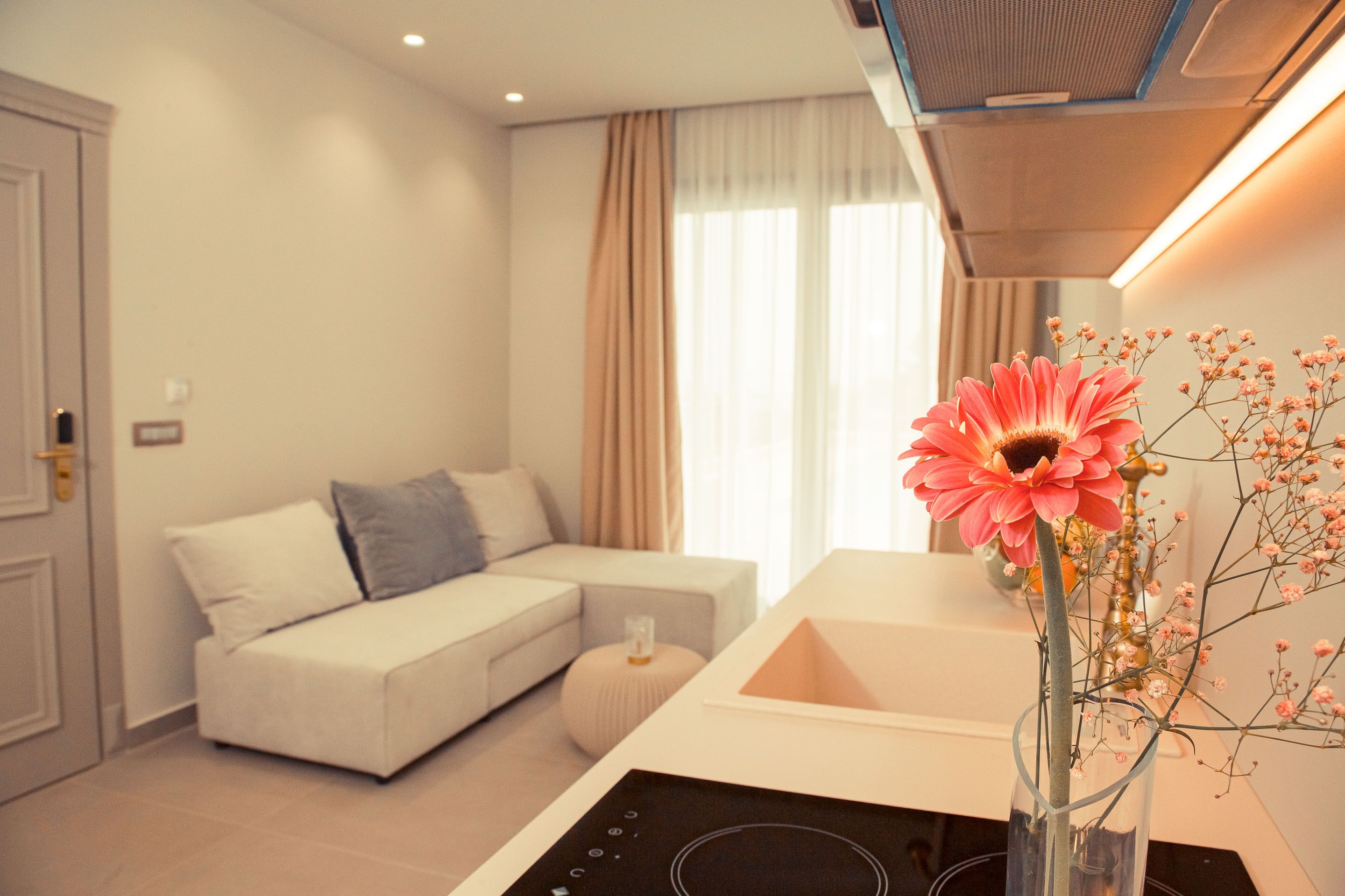 One bedroom Suite with private hot tub | Khu phòng khách | Smart TV 43-inch có truyền hình cáp, TV 