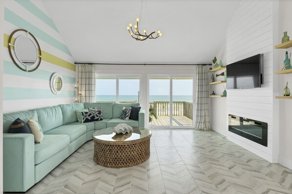 Smart TV, fireplace, video games