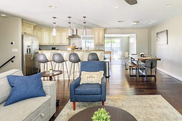 Smart TV, DVD player, foosball, video library