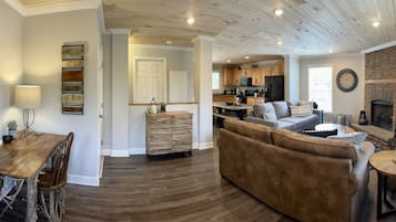 Smart TV, fireplace, video games