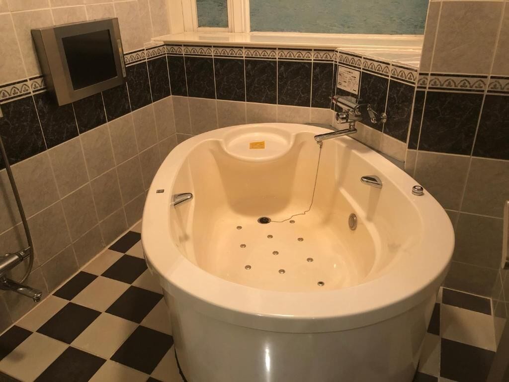 Separate tub and shower, free toiletries, hair dryer, bidet
