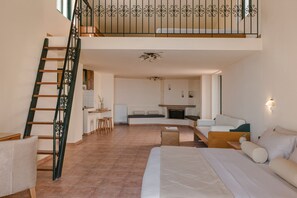 Suite, vue sur la mer | Lit avec matelas Tempur-Pedic, rideaux dâobscurcissement