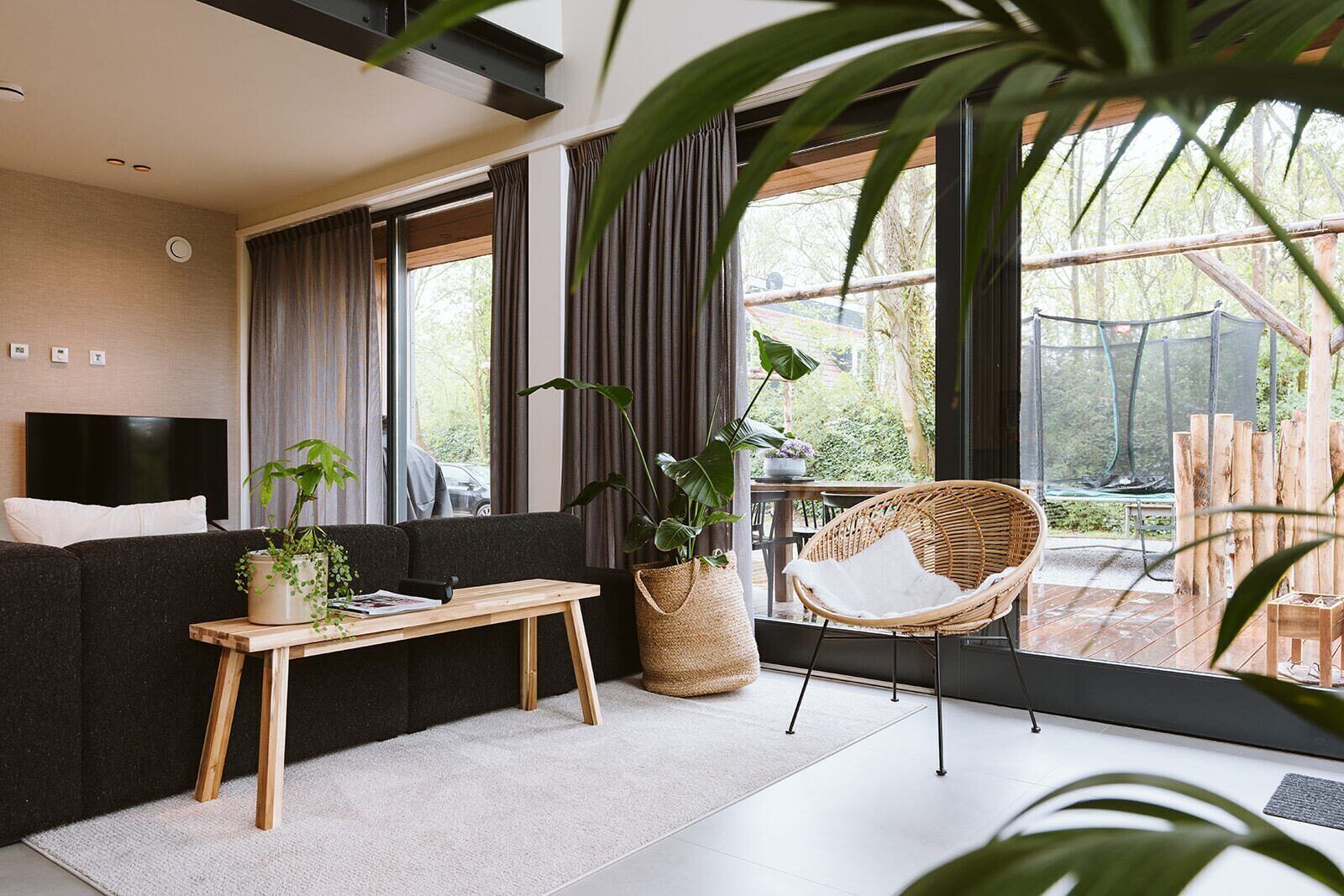 TV, video library, stereo