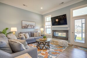 TV, fireplace, DVD player