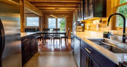 Mountain View Sanctuary | Pet-Friendly Log Cabin with Long Range Views in Weaverville