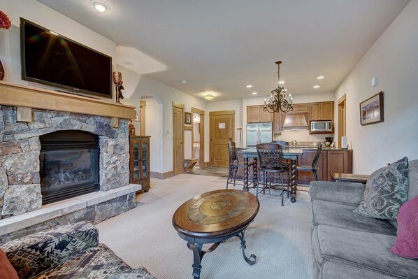 Living area - Luxurious 1 Br In River Run Village With Ski In Ski Out 1 Bedroom Condo by RedAwning (Keystone)