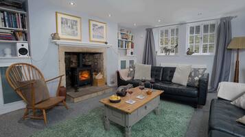 Télévision, cheminée, espaces bureaux