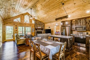 Interior - Brand-new cabin with mountain views, ping-pong, Wifi, AC, & firepit (Cherry Log)