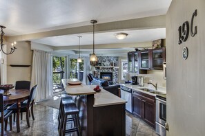 Woodbridge Condo 19C | Private kitchen | Fridge, microwave, oven, stovetop