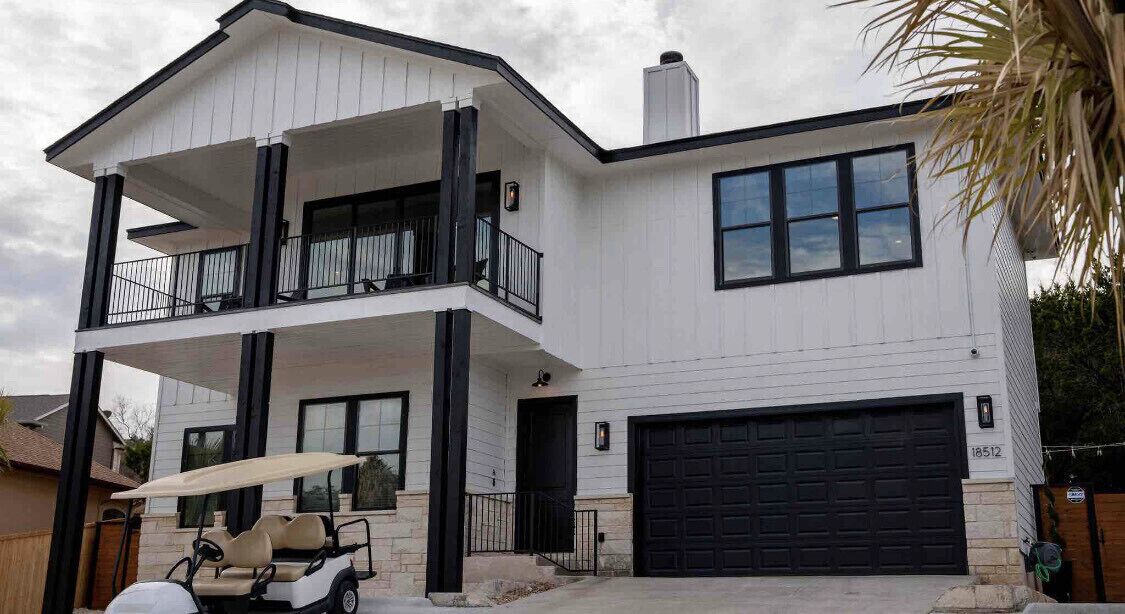 Sanctuary On Lake Travis with private pool and outdoor jetted tub with golf cart