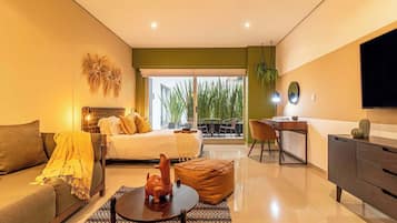 1 kamar tidur, seprai premium, meja kerja, dan setrika/meja setrika
