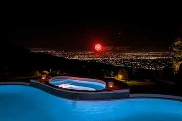 Image of Mountain-view retreat with amazing views of Palm Desert city lights & pool