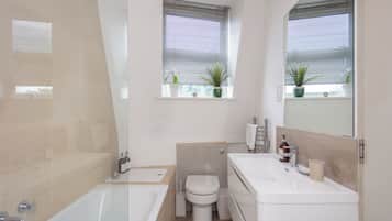 Bathtub, hair dryer
