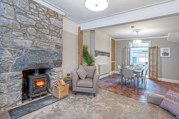 TV, fireplace, video games, stereo