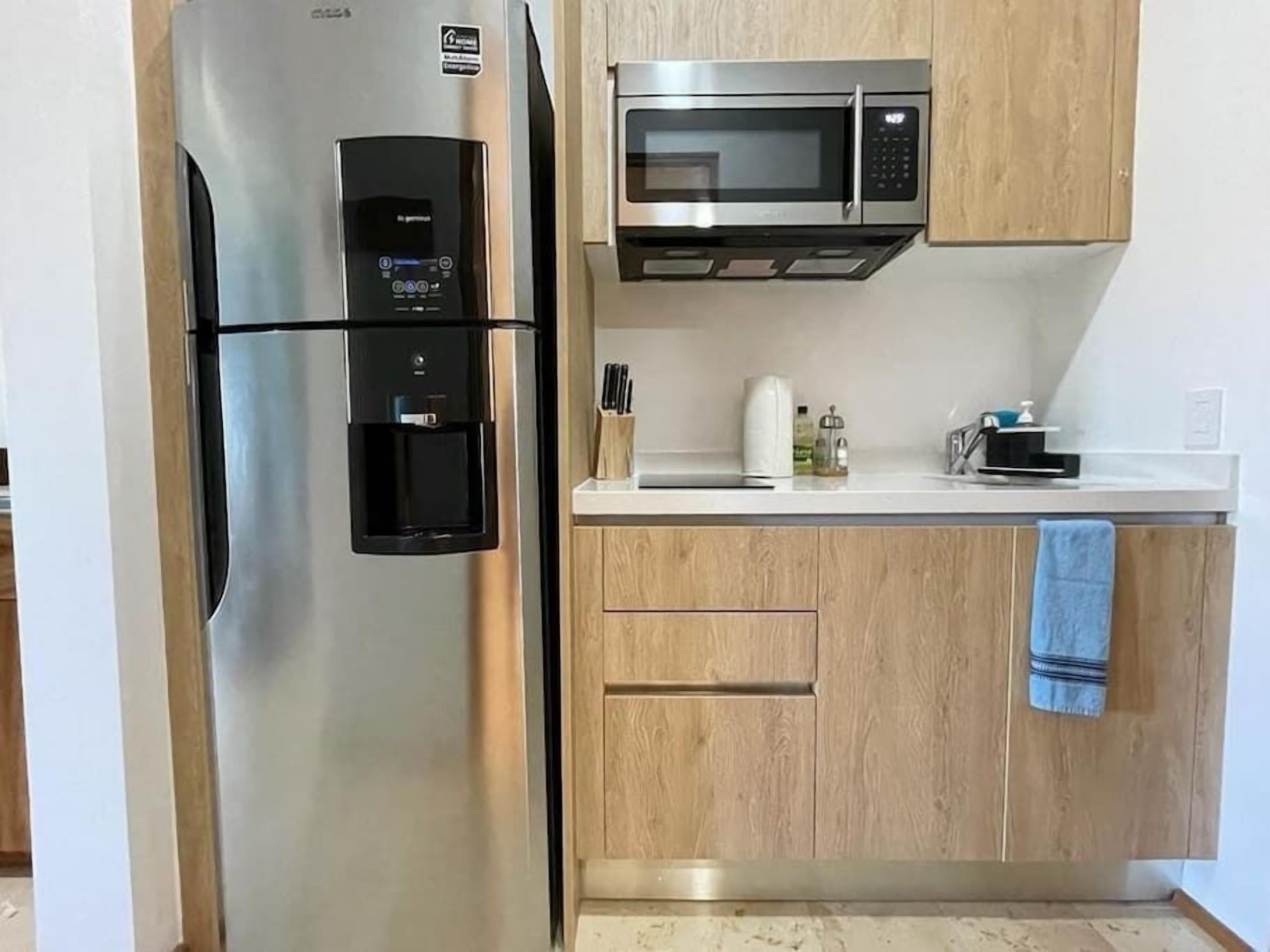 Fully equipped kitchenette with microwave