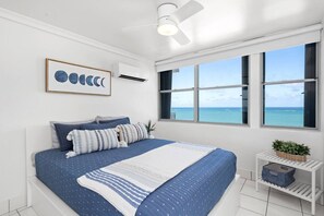 2 bedrooms, desk, iron/ironing board, travel crib