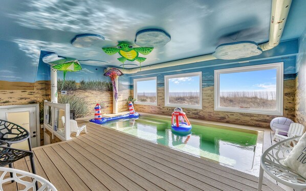Indoor pool, a heated pool