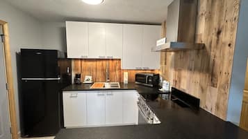 Grand Apartment | Private kitchen | Microwave, coffee/tea maker, eco-friendly cleaning products, freezer