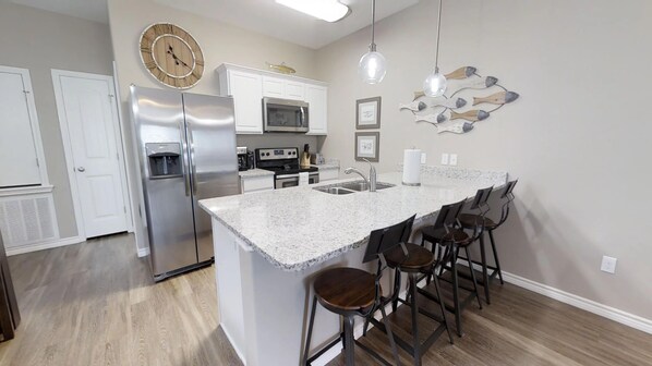 House, Multiple Beds, Balcony, Beach View | Private kitchen | Fridge, microwave, oven, stovetop