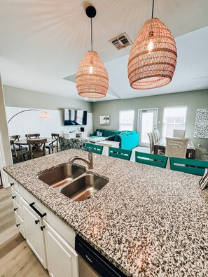 House, Multiple Beds, Kitchen, Beach View | Private kitchen | Fridge, microwave, oven, stovetop
