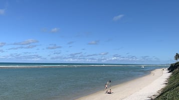 On the beach, white sand, 5 beach bars