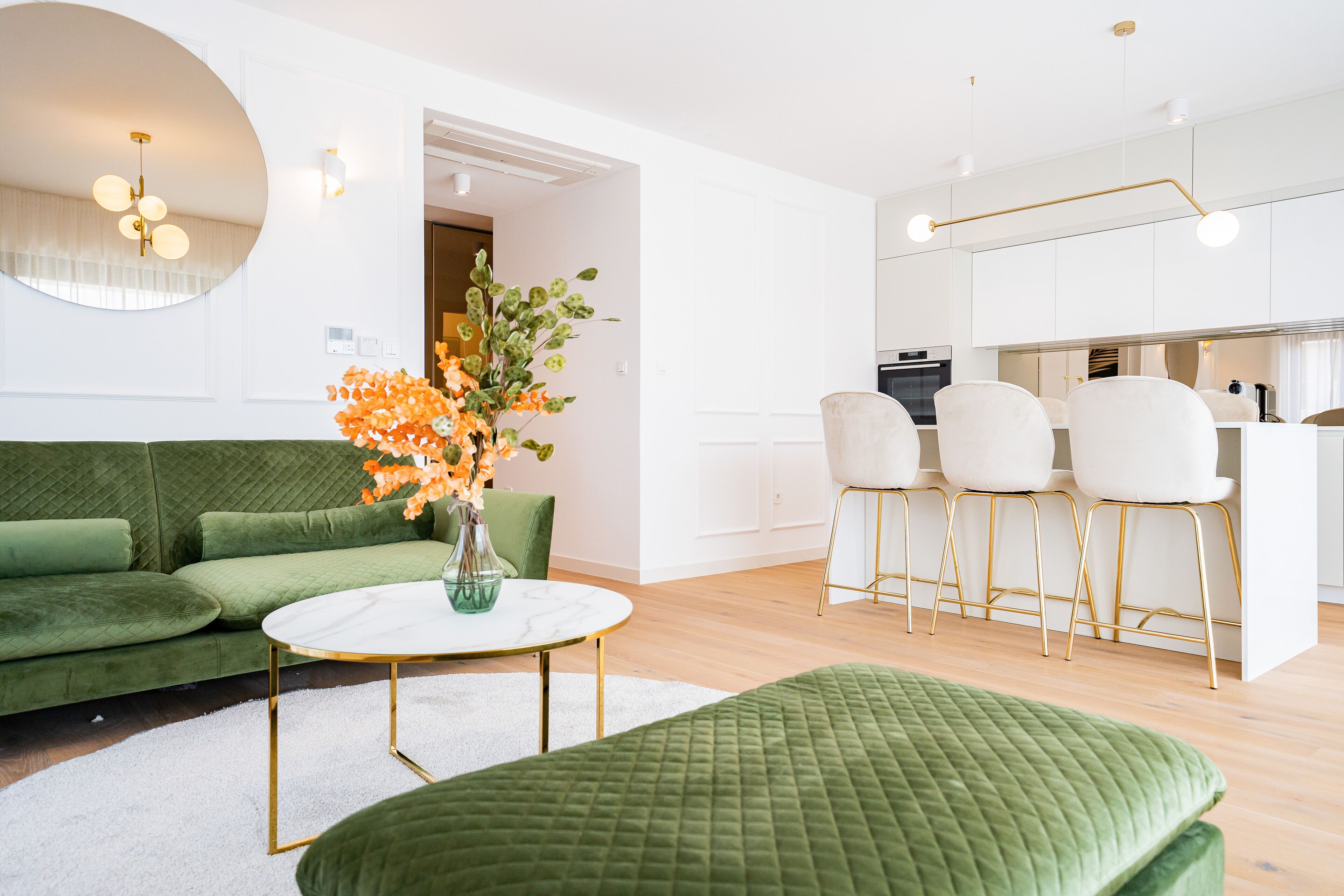 Design Apartment | Living area | 38-inch Smart TV with cable channels, TV