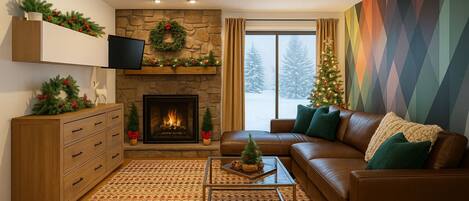 智能电视、壁炉、Netflix、流媒体服务