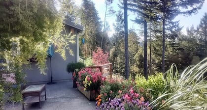 Peacefull hilltop cottage with huge ocean views!