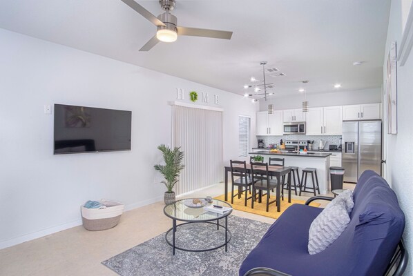 Apartment (3 Bedrooms) | Living area | 50-inch TV with digital channels