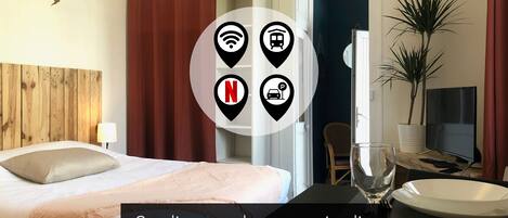 1 bedroom, iron/ironing board, free WiFi, bed sheets