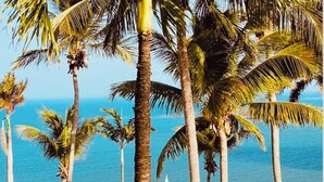 A coastal view with palm trees and a clear blue sky. - THE BEST OCEAN VIEW GUARANTEED!!! (Fajardo)