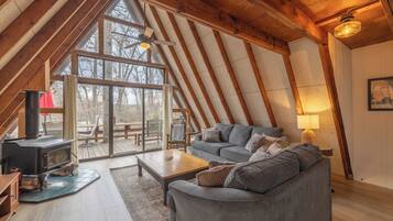 Televisión y chimenea