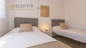2 bedrooms, iron/ironing board, internet, bed sheets