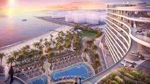 3 outdoor pools, free pool cabanas, pool umbrellas - Waldorf Astoria Doha Lusail (Lusail)