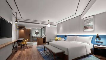 Premium bedding, down comforters, memory foam beds, in-room safe