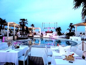 Outdoor banquet area