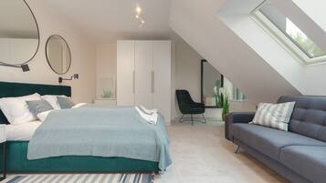 1 habitación, tabla de planchar con plancha, wifi y ropa de cama