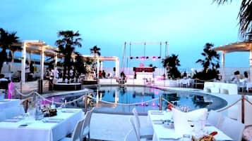 Outdoor banquet area