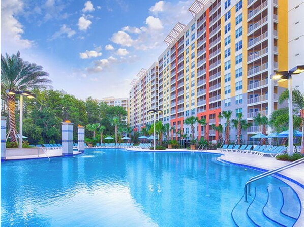 Outdoor pool, a heated pool